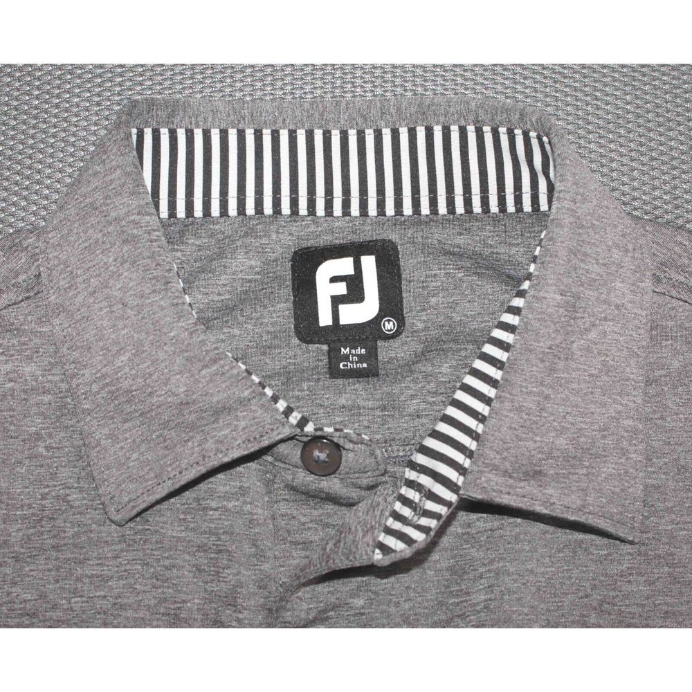 FootJoy FJ Gray Polyester Spandex Golf Polo Shirt Mens Size‎ Medium - Picture 4 of 4